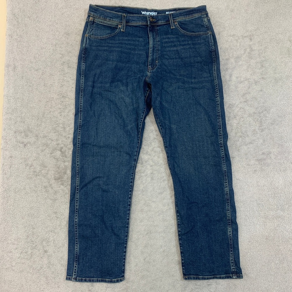 Wrangler Relaxed Fit Jeans Men's 40x32 Blue Cotton Blend Casual Denim